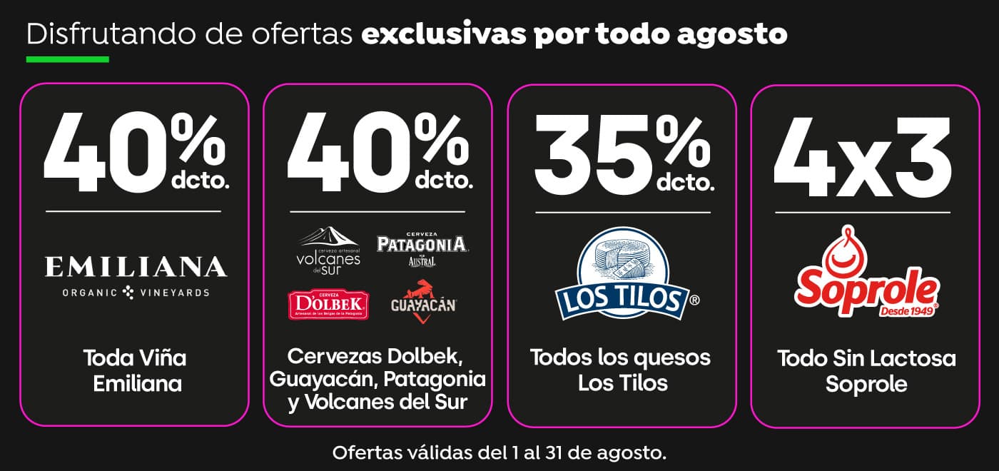 Prime - TODO VIÑA, CERVEZAS, QUESOS Y LACTEOS PRIME DEL MES AGOSTO - 31-07-2026 al 31-08-2026