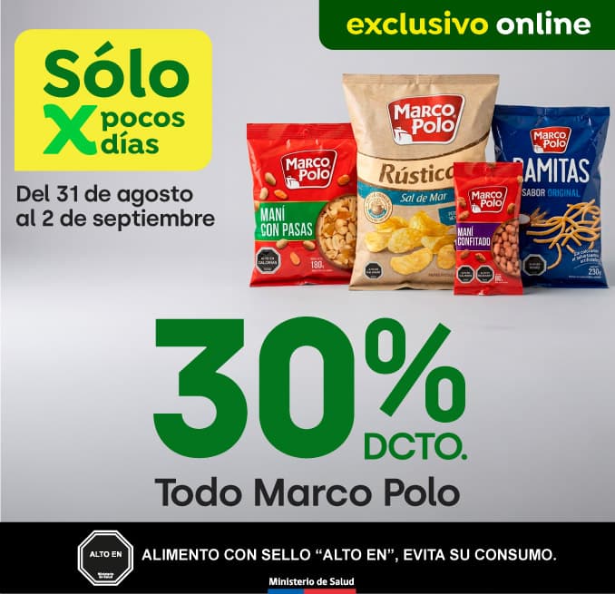 Bombazo excl ecomm - TODO NOTCO CONGELADOS HASTA 30% DSCTO - 31-08-yyyy al 06-09-yyyy