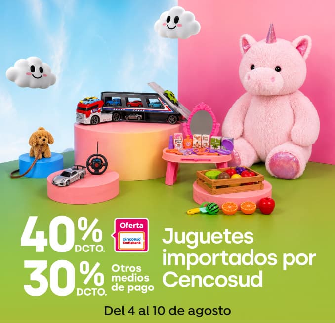 Especial - 40% TODOS LOS JUGUETES IMPORTADOS POR CENCOSUD - 04-08-2026 al 10-08-2026