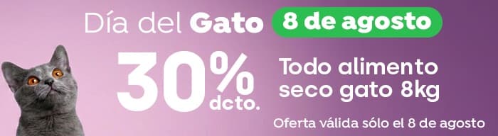 Especial - DDG - TODO ALIMENTO SECO GATO 8 KG 30% DCTO - 08-08-2026 al 08-08-2026