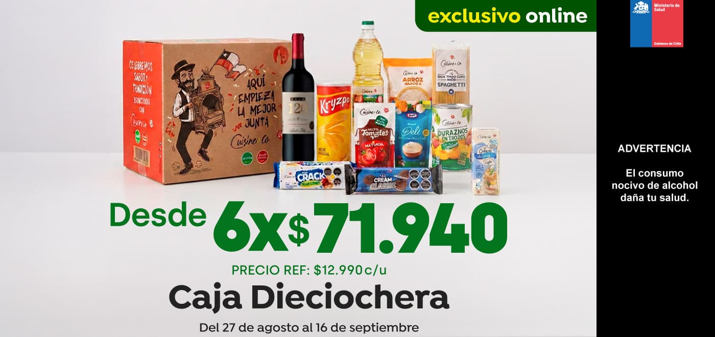 Exclusivas - Caja Dieciochera - Desde 6 X$71940 (Precio Ref $12990) - 25-08-2026 al 16-09-20