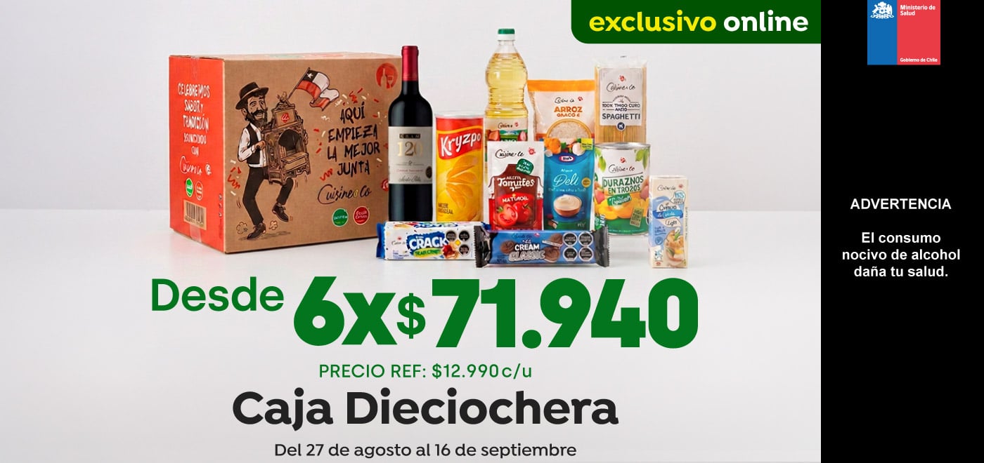 Exclusivas - Caja Dieciochera - Desde 6 X$71940 (Precio Ref $12990) - 25-08-2026 al 16-09-20