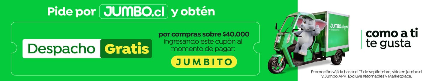 Despacho gratis por compras sobre 40.000 CUPON: JUMBITO