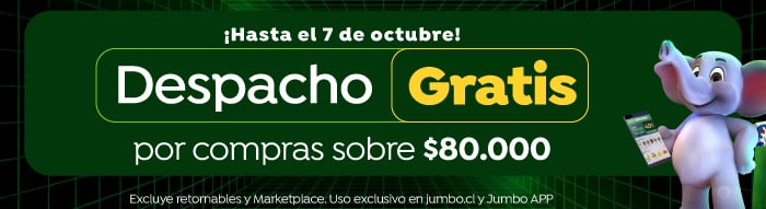 4 al 7 octubre - DESPACHO GRATIS POR COMPRAS SOBRE $80.000