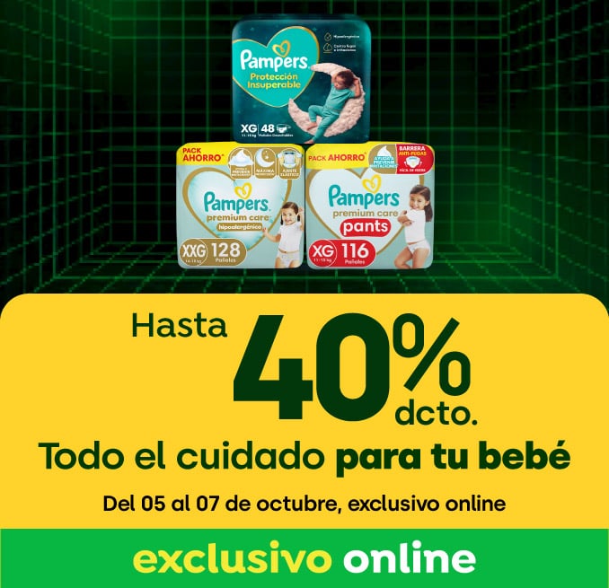 Huincha home proveedor - P&G - Pampers hasta 40% dcto - 05-10-2026 al 07-10-2026